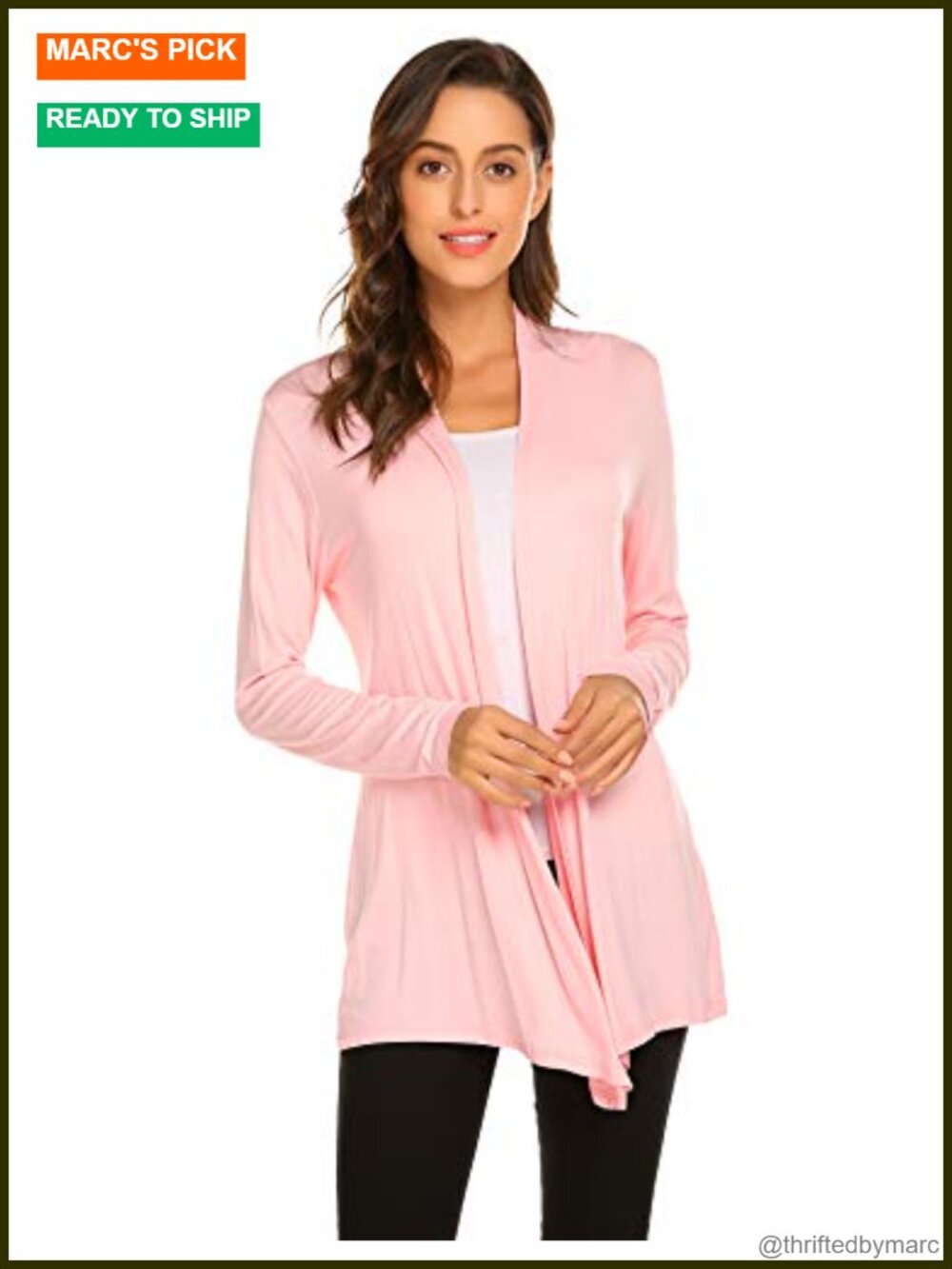 Women's Lightweight Viscose Open Front Cardigan Loose Fit Long Sleeve
